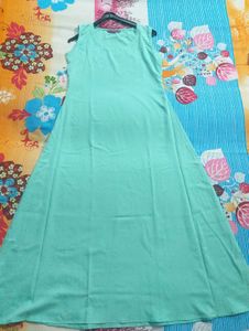 Aqua Dress with Printed Jacket