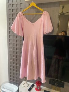 Pink Puff Sleeve Dress