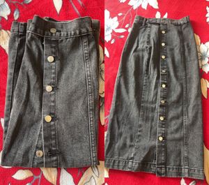 Combo of Black&amp;Blue Denim long Skirt