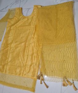 Yellow Sharara Set with Dupatta