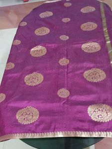 Attractive Purple Saree With Zari .
