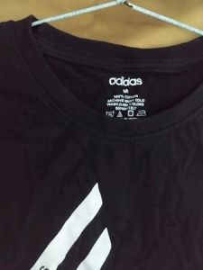 Adidas Black Graphic Tee - Medium