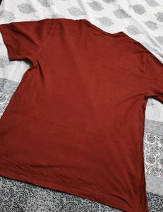 Women Red Cotton Regular Fit Casual Tshirt