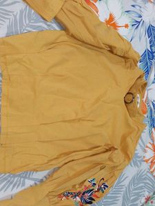 New Full Sleeves Crop Top With Embroidered Sleeve