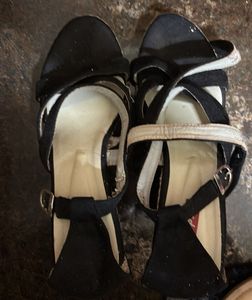 Vintage Black Wedge Heels