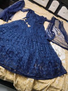gorgeous Net navy blue lehenga set with jacket n D