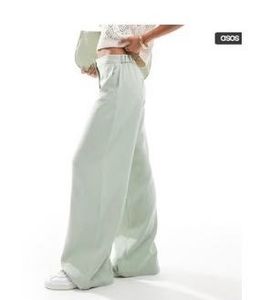 mint green wide trouser pant