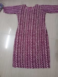 maroon Patterned Casual Dress
