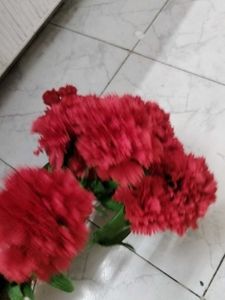 Red Bunch Of Artificial Flowers