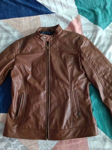 Brown Faux Leather Jacket