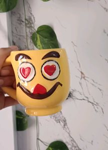 cute milk or coffie mug with emoji🥰