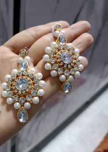 Elegant Pearl &amp; Crystal Earrings