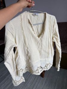 Only Lace Trim Blouse