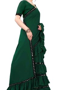 Elegant Green Saree Unstitched Blouse