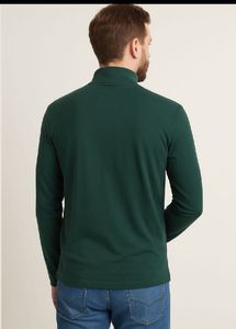 Turtle Neck Long Sleeves Tshirt Green