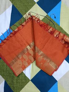 Orange Floral Dupatta