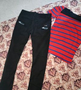 Black Jeans Saffron Top
