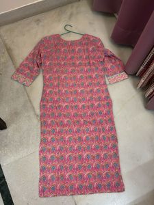 Pink Printed Kurta Set
