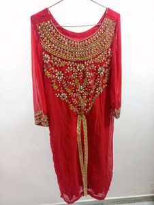Red & Golden Plazzao Dress