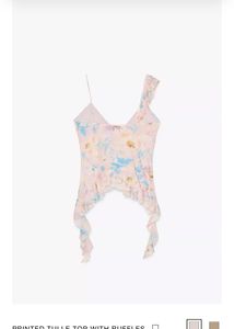 Zara Floral Ruffle Top