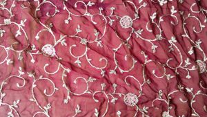 Elegant Maroon Embroidered Saree