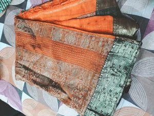 Elegant Orange Saree