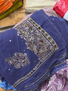 Embellished Purple Saree
