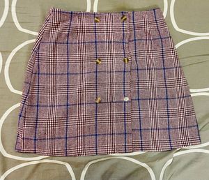 A Line Checkered Skirt