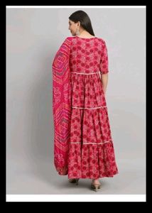 Floral Printed Anarkali Kurta/ Maxi Dress
