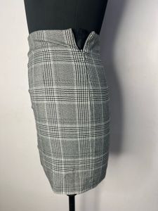 Grey check skirt