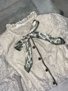 Vintage Lace Blouse with Bow
