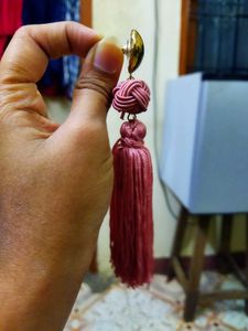 Pink Tassel Earrings