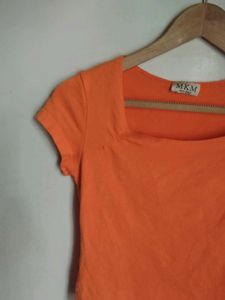 Beautiful Square Neck  And Mesh Top