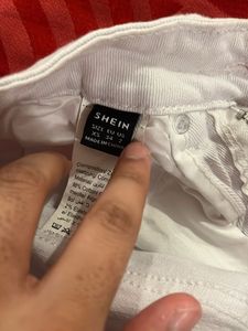 White Ripped Denim Shorts