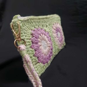 Crochet Flower Zipper Pouch 🌸✨