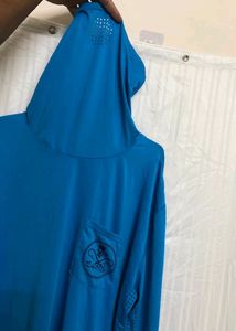 Blue High Neck T Shirt