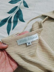 Beige Knit Crop Top