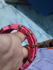 Pink Silk Thread Bangles