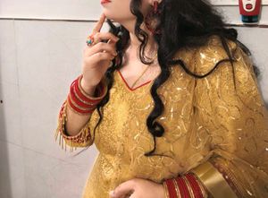 special kurti with lehenga and golden du