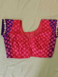 🌸 Pink Brasso Fabric with Polka Dot Design – Fest
