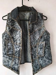 Vintage Studded Denim Vest