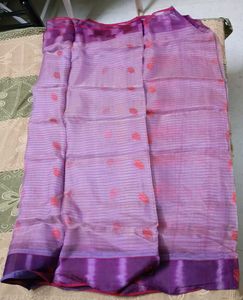 Purple chanderi silk saree