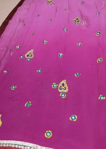 Purple Embellished Saree