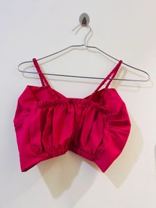 Pink Bow Crop Top
