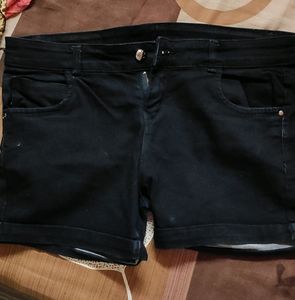 Denim Girls Shorts Black
