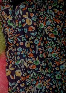 Express Blue Green Yellow Floral Cotton Spaghetti