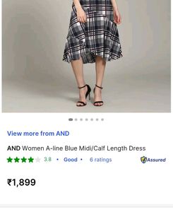 A-line Checked Print Midi Dress