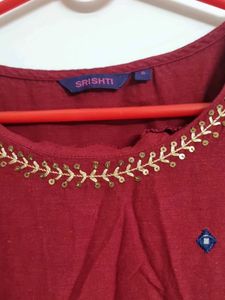 Maroon Kurta with Embroidery