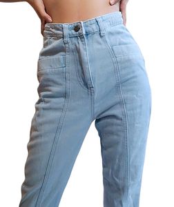light blue straight jeans