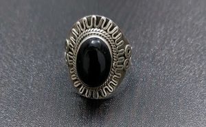 Pure Silver Black Ring